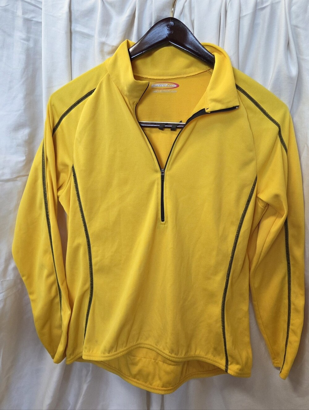 Cycling Mens Supergo Yellow Half-Zip Long